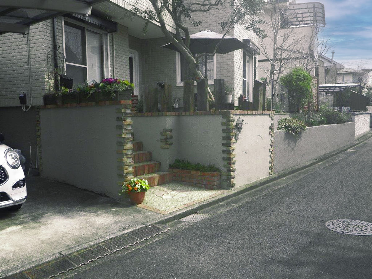 外構工事された住居