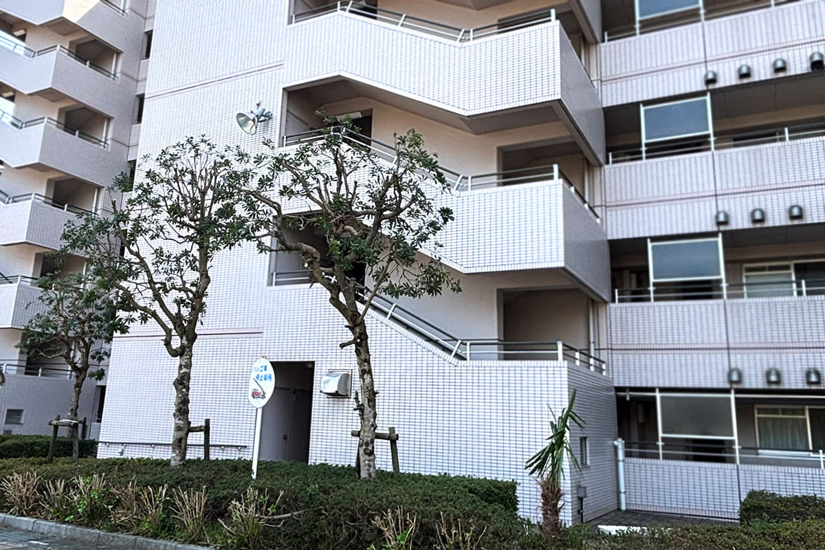 集合住宅の草木